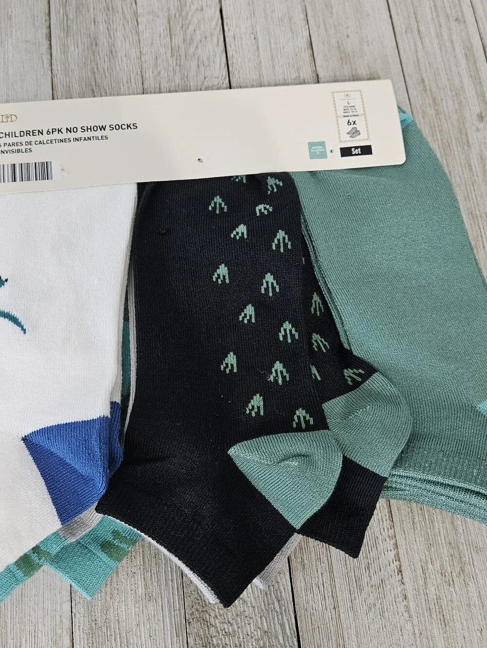 3 - 6 Packs Low Cut Socks Size L 6X Boys 12-14 Girls 8-10  No Show Socks by L&D